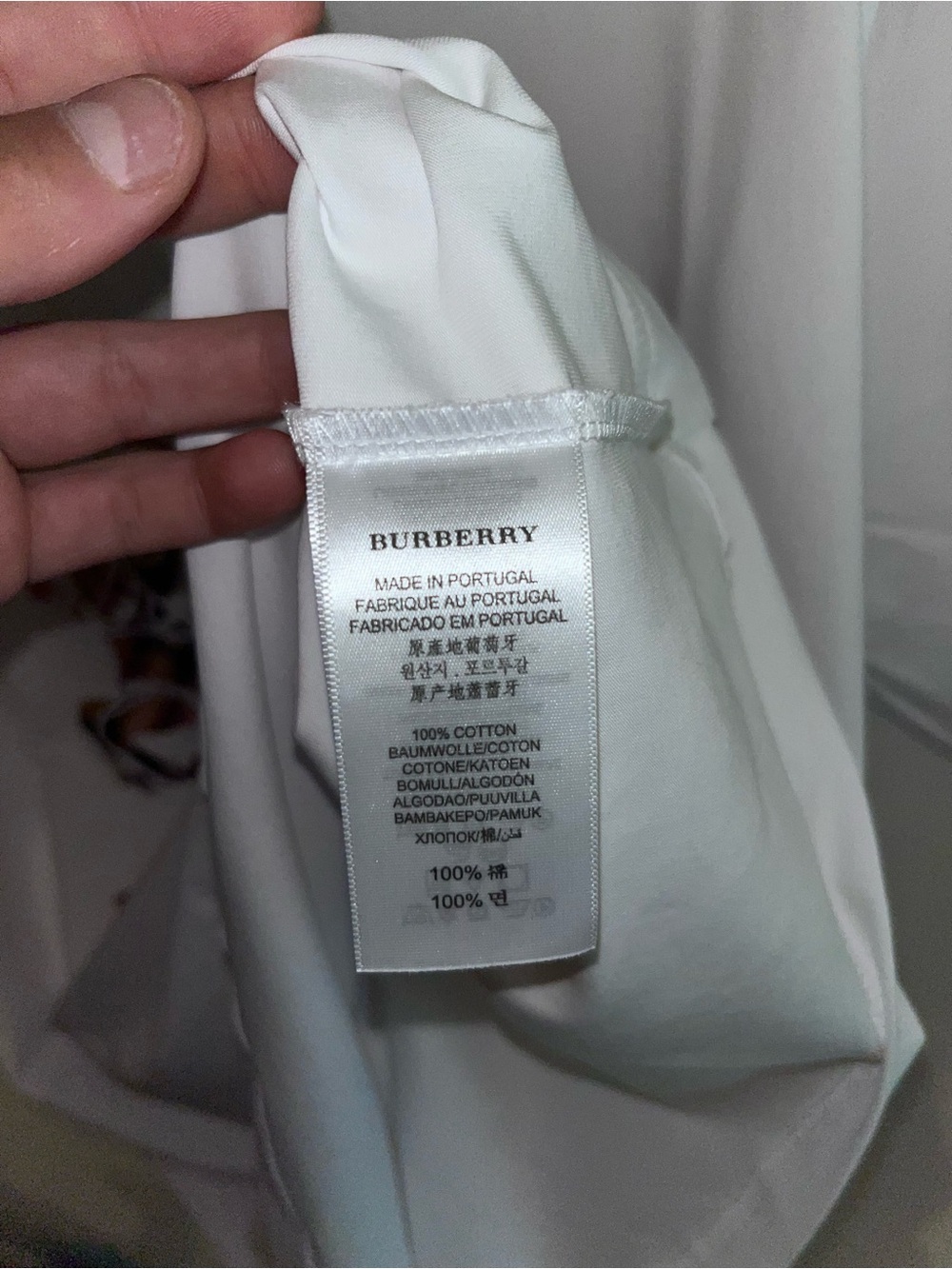 Burberry White Short Sleeve Logo Graphic Tee with Brown Crest - Picture 4 of 6